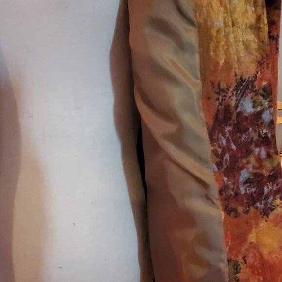 Coldwater Creek Linen Jacket Floral Autumn Fall 4 Button Lined Career Wear 4 - Picture 6 of 9